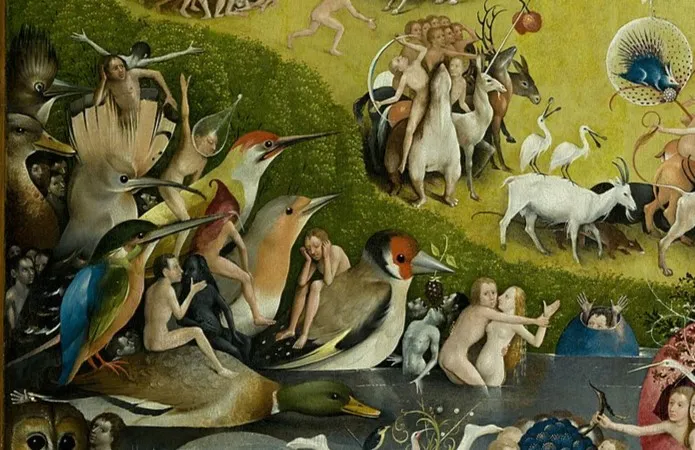 Hieronymus Bosch, The Garden of Earthly Delights (фрагмент центральной панели, левая часть)