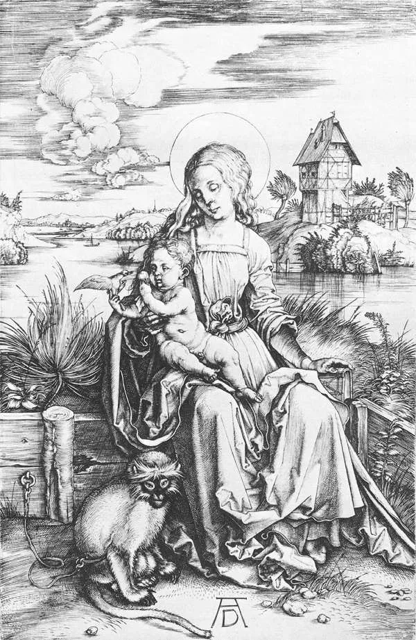 Albrecht Dürer, Madonna with a monkey, 1496–1498